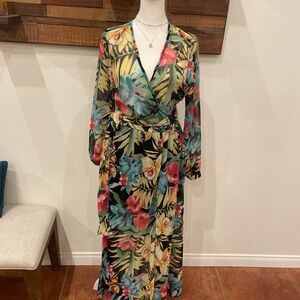 Spy Zone Floral Wrap Dress with Belt NWT Size Medium